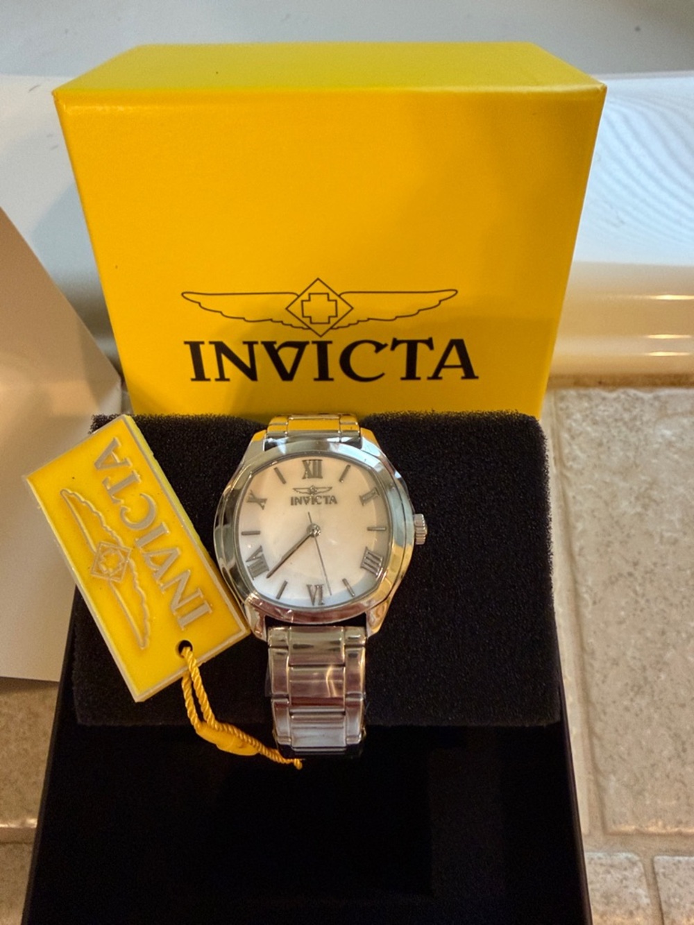 Invicta Wildflower 32.5mm Steel Watch with mother of pearl dial